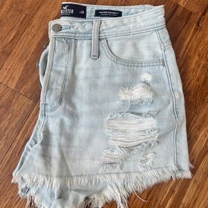 Hollister Light Blue High-Rise Mom Denim Shorts